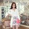 [[*พร้อมส่ง F]] [เสื้อคลุม] [Ou-119-1] Ousimini เสื้อคลุมตัวยาวสีขาวตัดต่อผ้าลูกไม้สีขาวสวย