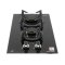 2-burner tempered glass built-in-hob, 31 cm.