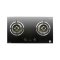 2-burner tempered glass built-in-hob with timer