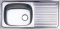 PM800SD2B อ่างซิงค์1หลุมมีที่พักจาน สะดือB (เจาะ2รูก๊อก)