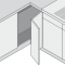 Corner cabinet bi-fold hinge