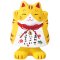 Maneki Neko แมวกวัก 2 มือ ฐานเป็นสปริง สีเหลือง 11 cm