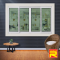 4 UPVC Sliding Windows with Wrought Iron + 2 Layers of Glass