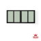 Black Aluminum Sliding Window with 4 Winking Openings