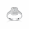 Ring 18K White gold with Round&Baguette Diamond
