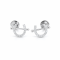 Earrings 18K  White Gold with Round  Diamond