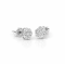 Earring 18K white gold with round diamond