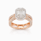 Ring 18K & Pendants 18K  Pink gold with Round Diamond