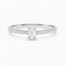 Ring 18K  White gold with Round & Baguette Diamond