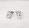 Earrings 18K white gold with round diamond