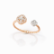 Ring 18K  Rose gold with Round Diamond