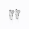 Earrings 18K  White gold  with Round Diamond