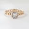 Ring 18K  Rose gold with Round and Baguette Diamond