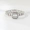 Ring 18K  White gold with Round and Baguette Diamond