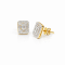 Earring 18K yellow gold with round diamond