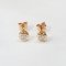 Earrings 18K  Pink gold gold with Round Diamond