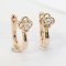 Earrings 18K  Pink gold with Round Diamond
