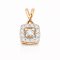 Pendants 18K  White gold with Round Diamond