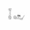 Earring 18K white gold with round diamond