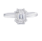 Ring 18K  White gold with Baguette Diamond