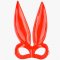 หน้ากากหูกระต่าย bunny (ทรงเว้า) สีแดง