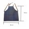 ผ้ากันเปื้อนบาริสต้า ยีนส์สีน้ำเงิน สายคล้องผ้าสีน้ำตาล (71 x 65 cm)