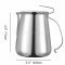 Milk frother pitcher with thermometer holder 450 cc