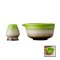 ชุดชามัจฉะ สีเขียว/น้ำตาล