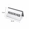 ป้ายสแตนเลสตั้งโต๊ะ Reserved (10x5 cm) Grade B
