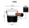 แก้วตวงกาแฟ 75 ml (ขีดสเกล 70 ml)ด้ามจับไม้ รุ่นประหยัด