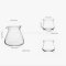 ชุดโถแก้วรองกาแฟดริป 500 ml(1 ใบ)+แก้ว 200 ml(2 ใบ)