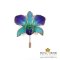 เข็มกลัดแบบพินดอกกล้วยไม้หวาย Dendrobium ขอบทอง (สีทิวม่วง)