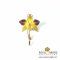 เข็มกลัดดอกกล้วยไม้หวาย Dendrobium สีเหลืองม่วง