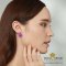 ต่างหูแบบก้านเสียบ กลีบดอกกล้วยไม้หวายเดนโดรเบียตัดกลีบสีม่วง(Dendrobium orchid)