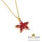 จี้ชุบทอง ทาสี ดอกเข็ม5กลีบ / Lucky Golden Ixora flower Pendant (Red)
