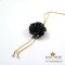 สร้อยคอทองปรับระดับได้ดอกกุหลาบสีดำ / Black Rose on Adjustable Necklace