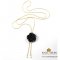 สร้อยคอทองปรับระดับได้ดอกกุหลาบสีดำ / Black Rose on Adjustable Necklace