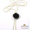 สร้อยคอทองปรับระดับได้ดอกกุหลาบสีดำ / Black Rose on Adjustable Necklace
