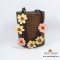 สร้อยคอดอกบานชื่นบนเชือกคอตต้อน / Mini Zinnia on Cotton cord Necklace