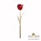 กุหลาบช่อสีแดงขอบทอง 11 นิ้ว / Partial Gold Plated Red Rose Stem 11"