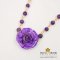 สร้อยข้อมือดอกกุหลาบประดับด้วยโกเมน สีม่วง (Purple rose & Garnet)