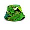 Green Bucket Hat : Leaves on Black Background