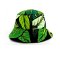 Green Bucket Hat : Leaves on Black Background