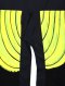 Black Pants : Curvaceous line in Yellow and Light Green on a Black Background