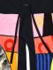 Multicolor Pants : Color Block with Abstract Art