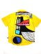 Yellow Casual shirts : Multicolor Abstracts on Yellow Background