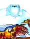 Blue Casual shirts : Parrot on the Beach