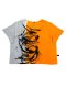 Orange Crop Top : Sleek Black Brush on Orange and Gray Background