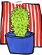 Woman Blouse - White : Cactus in Front of a Red Window