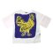 Woman Blouse - White : Charming Gloden Chicken with Stunning feather
